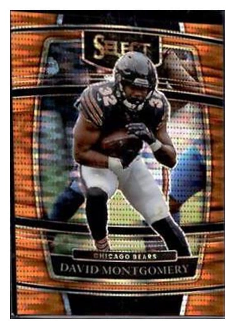 2021 Panini Select Base Set David Montgomery Neon Orange Pulsar #8 card