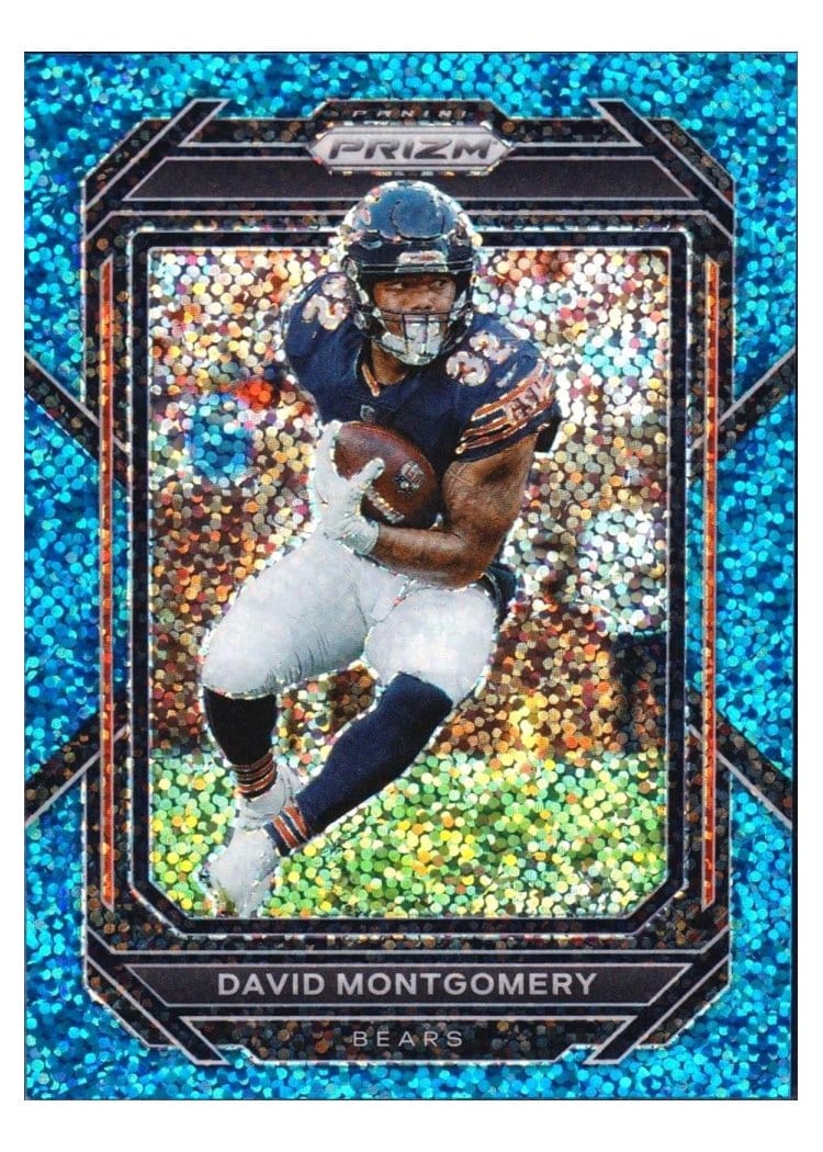 2022 Panini Prizm Base Set David Montgomery Blue Sparkle #48 card