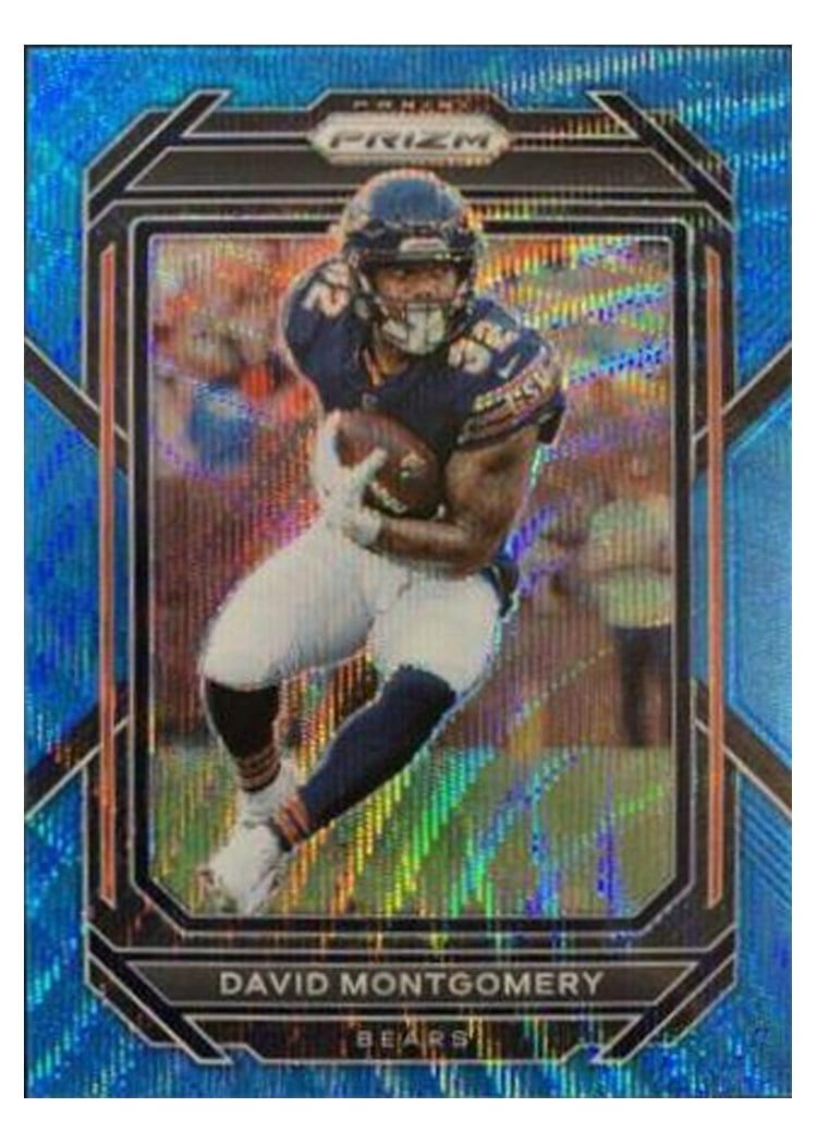 2022 Panini Prizm Base Set David Montgomery Blue Wave #48 card