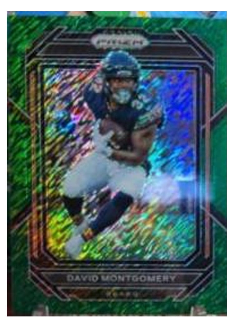 2022 Panini Prizm Base Set David Montgomery Green Shimmer #48 card