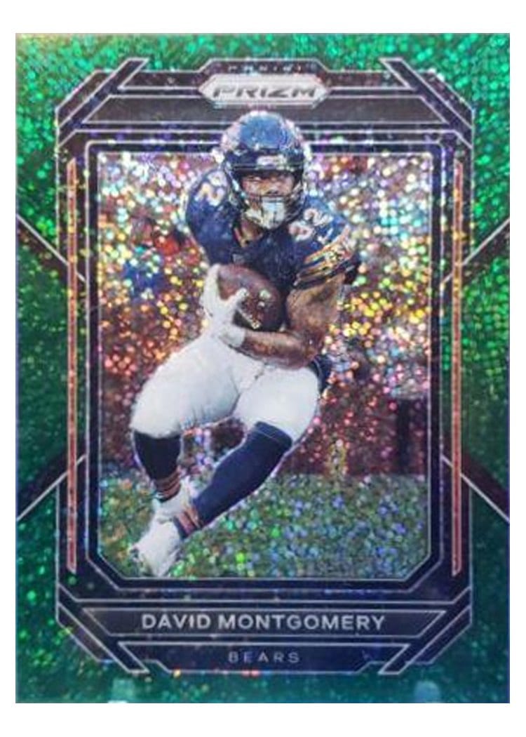 2022 Panini Prizm Base Set David Montgomery Green Sparkle #48 card