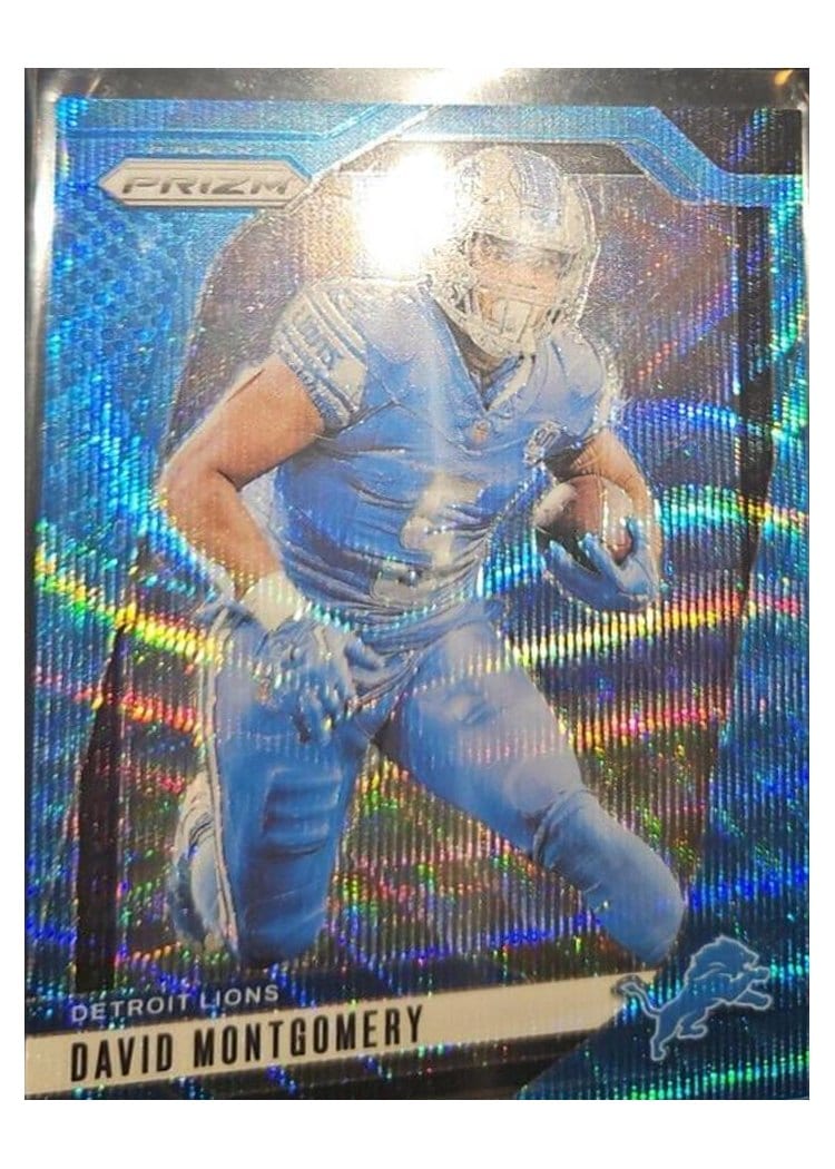 2024 Panini Prizm Base Set David Montgomery Blue Wave #94 card