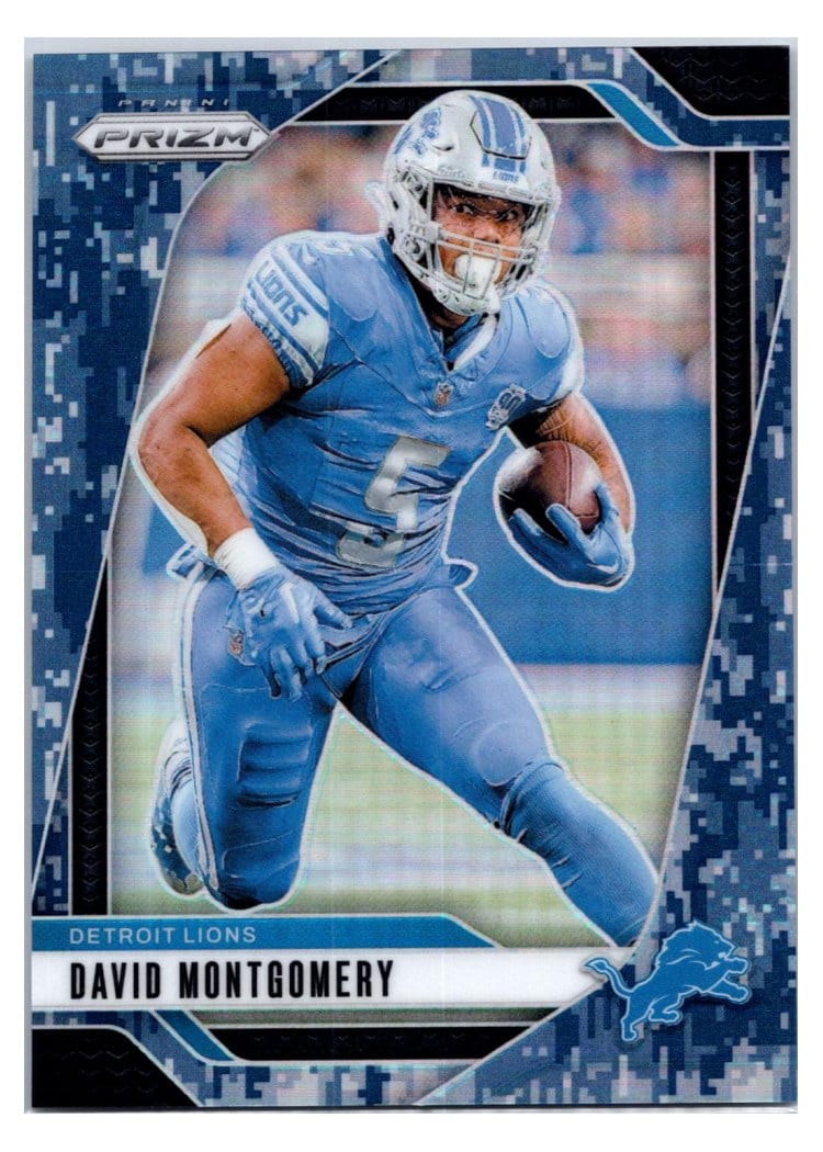 2024 Panini Prizm Base Set David Montgomery Blue Shimmer #94 card