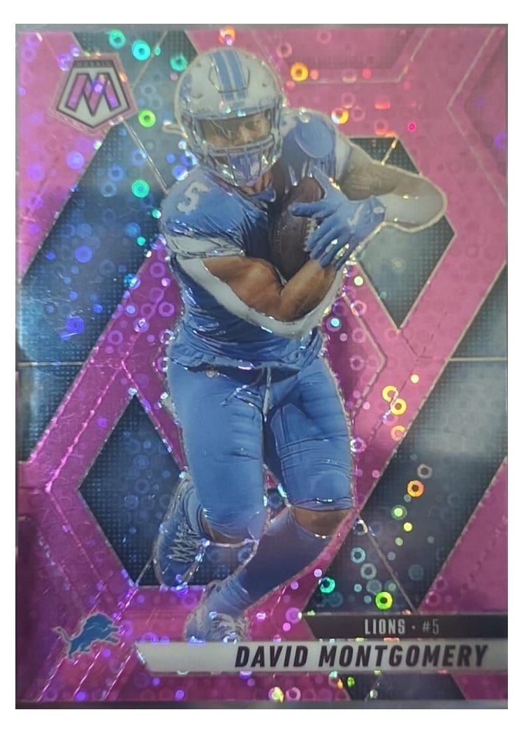 2025 Panini Mosaic Base Set David Montgomery No Huddle Pink #228 card