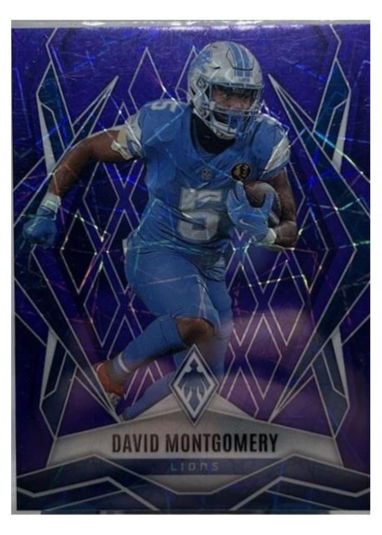2025 Panini Phoenix Base Set David Montgomery Purple Lazer #108 card