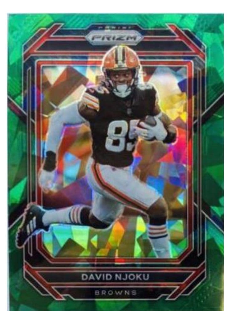 2022 Panini Prizm Base Set David Njoku Green Ice #71 card