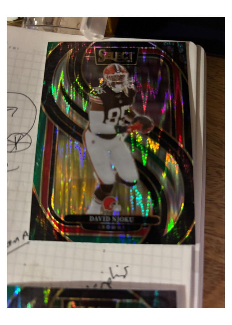 2024 Panini Select Base Set David Njoku Black Blue Prizm Shock #145 card