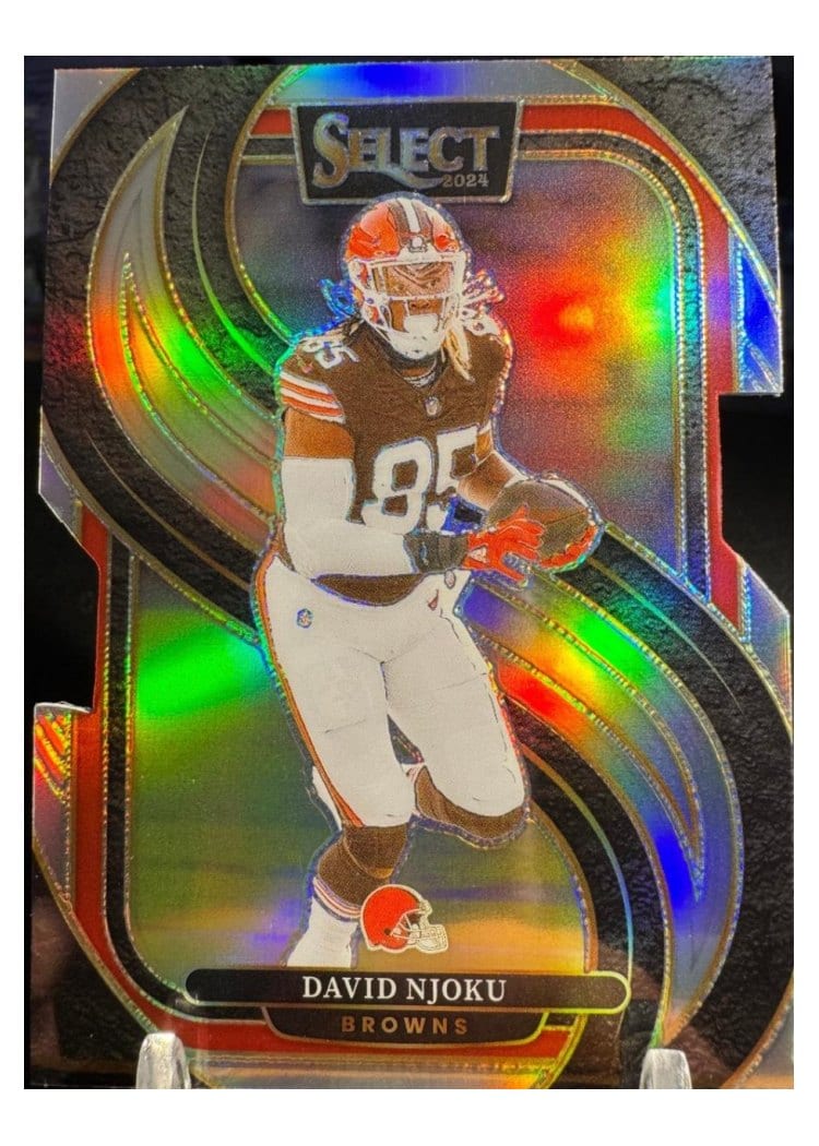 2024 Panini Select Base Set David Njoku Silver Prizm Die-Cut #145 card