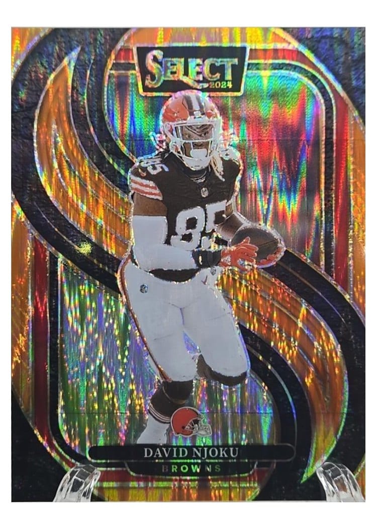 2024 Panini Select Base Set David Njoku Orange Prizm Shock #145 card