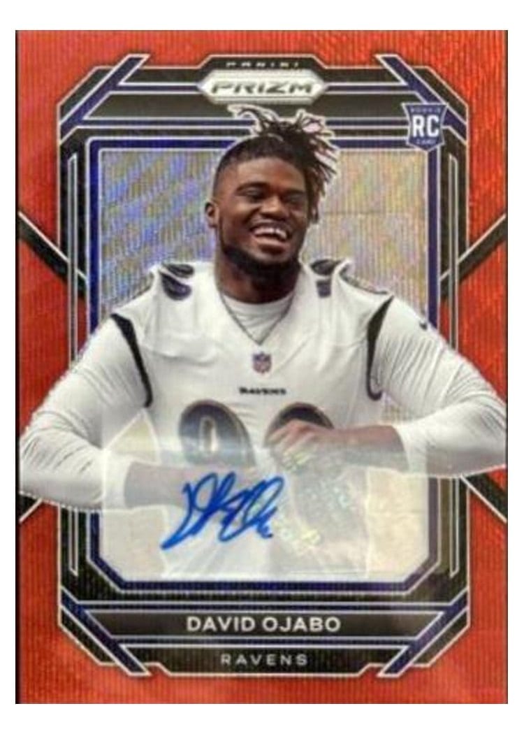 2022 Panini Prizm Base Set David Ojabo Autograph Red Wave #388 card