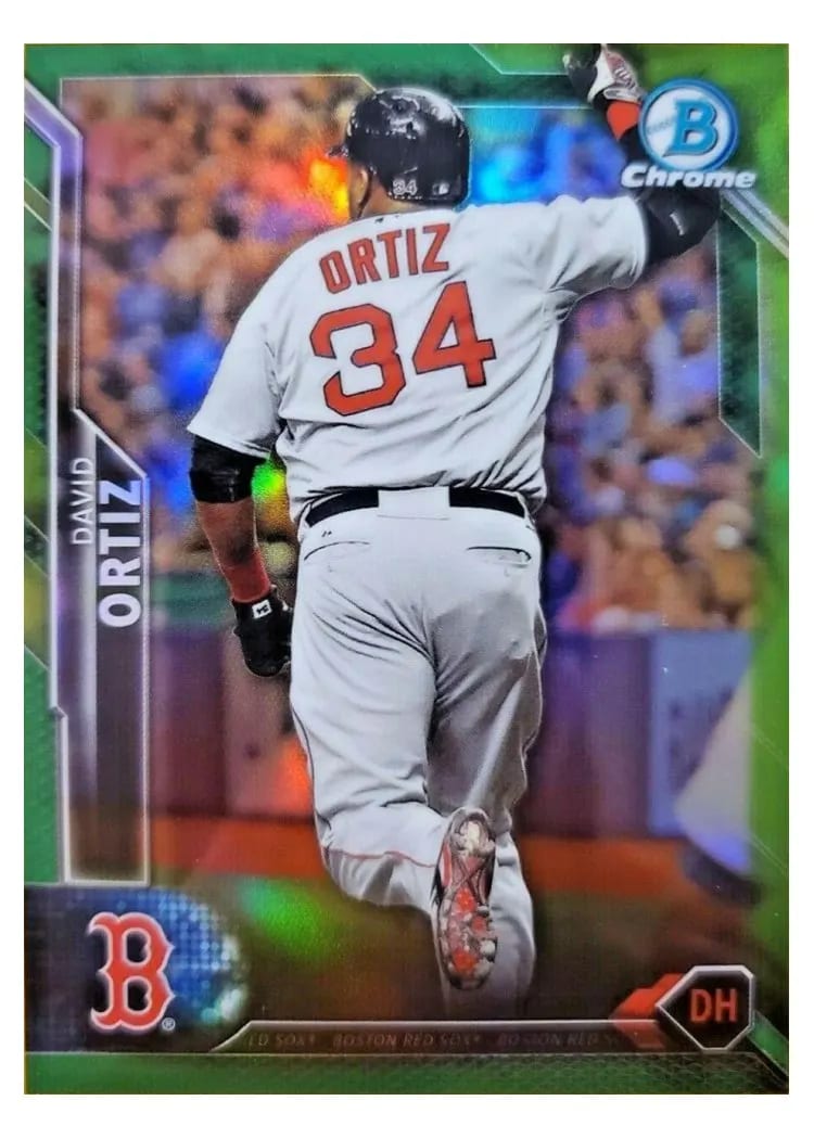 2016 Bowman Chrome David Ortiz Green Refractor #2 card