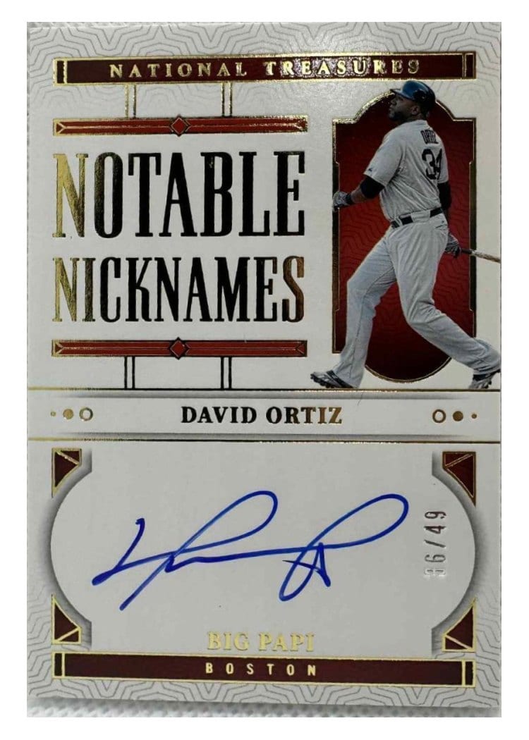 2024 Panini National Treasures Notable Nicknames David Ortiz #12 card