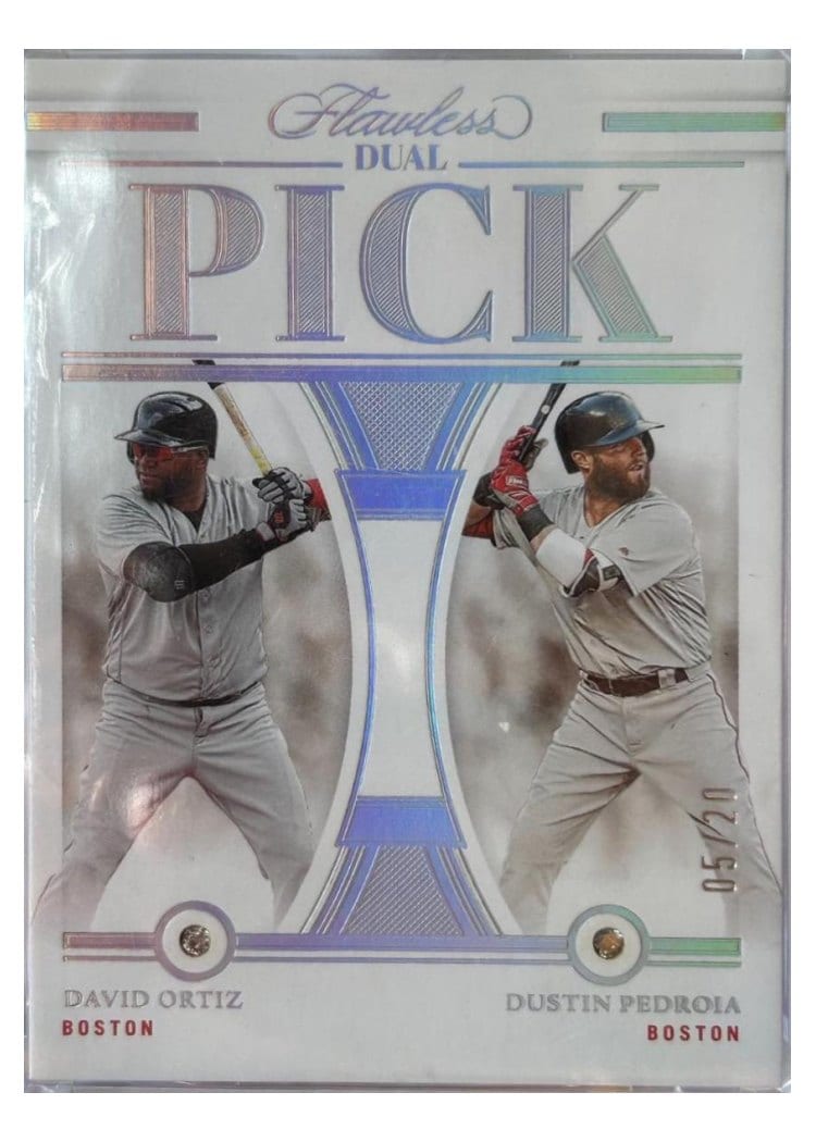 2023 Panini Flawless Dual Pick Diamond Gems David Ortiz / Dustin Pedroia #DP-BOS card