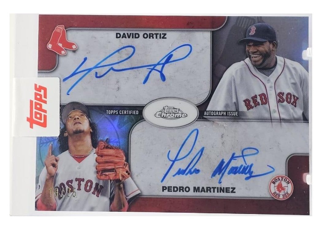 2025 Topps Chrome Dual Autographs David Ortiz / Pedro Martinez #CDA-ORM card