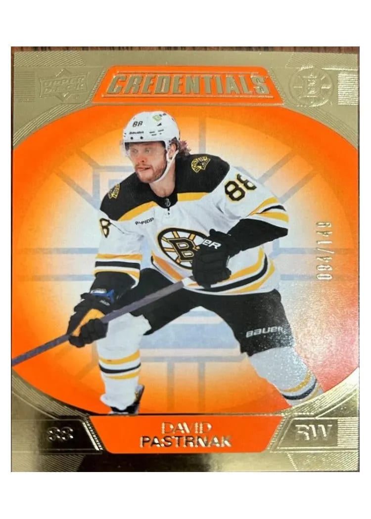 2022-23 Upper Deck Credentials Base Set David Pastrnak #8 card