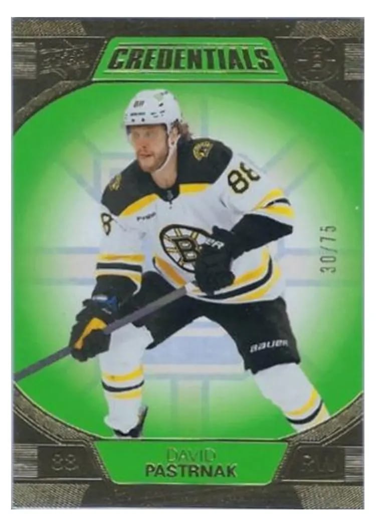 2022-23 Upper Deck Credentials Base Set David Pastrnak #8 card