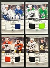 2024-25 Upper Deck Ultimate Collection Ulti-Mates Jersey David Pastrnak/Brad Marchand #UTM-MP card