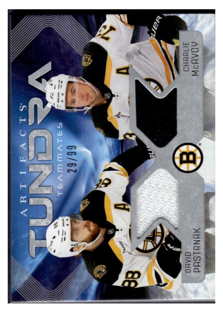 2025-26 Upper Deck Artifacts Tundra Teammates Duos David Pastrnak/Charlie McAvoy #T2-CP card