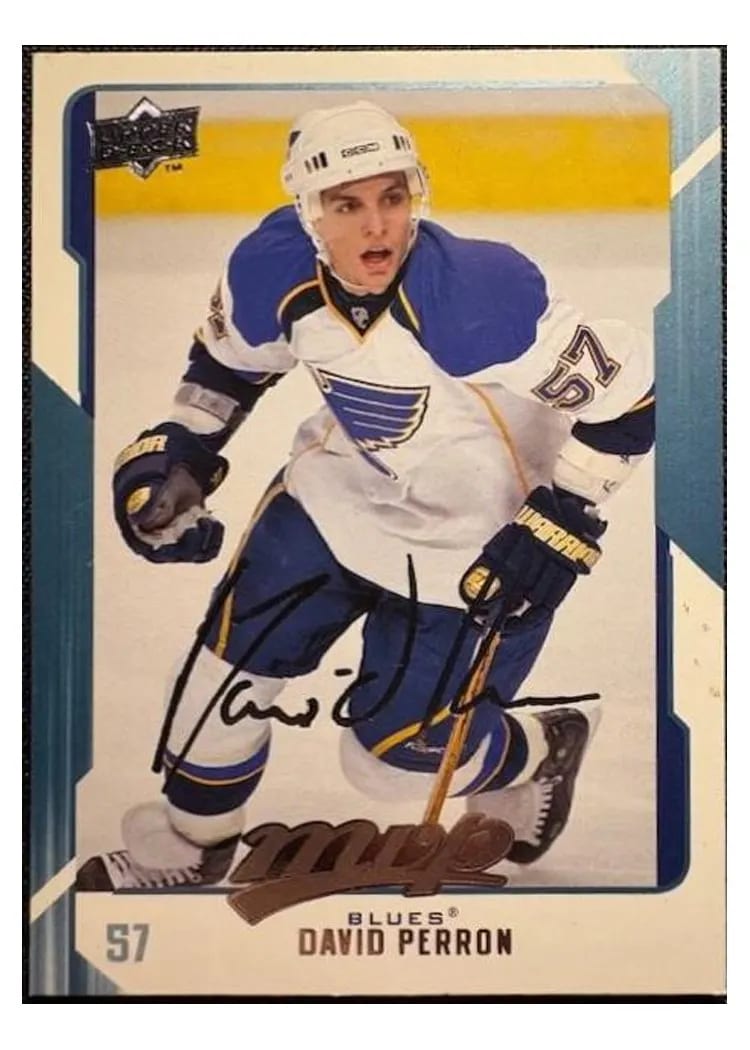 2008 Upper Deck MVP David Perron #256 card