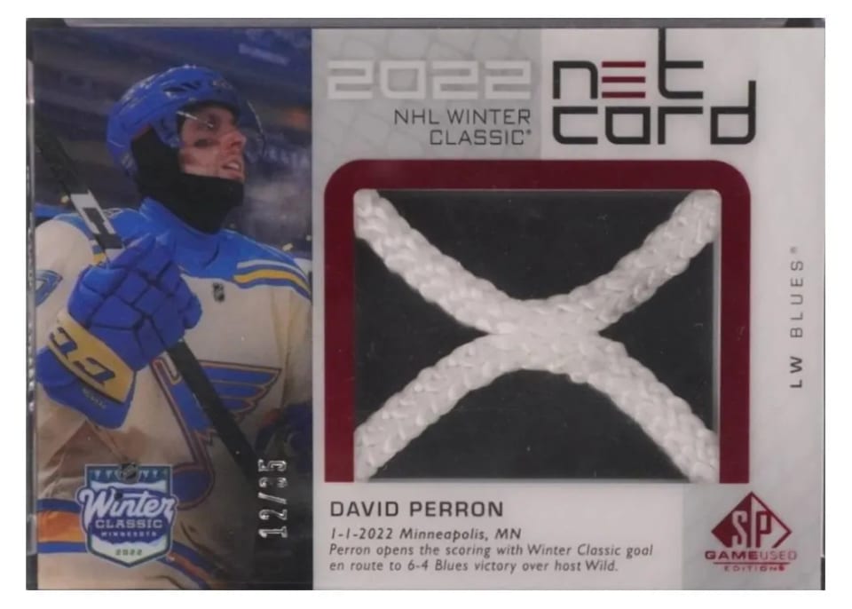 2022-23 SP Game Used 2022 NHL Winter Classic Net Cord Relics David Perron #WCN-DP card