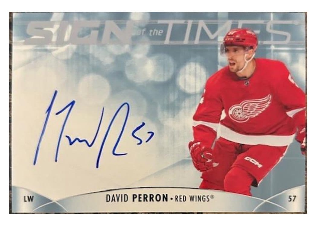 2023-24 SP Authentic Sign of the Times Auto David Perron #SOTT-DP card