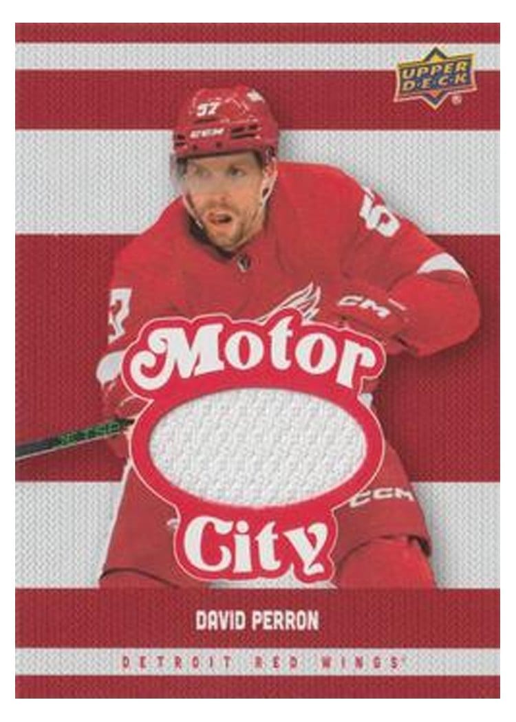 2025-26 Upper Deck Detroit Red Wings Centennial Motor City Premium Materials David Perron #MCM-DP card
