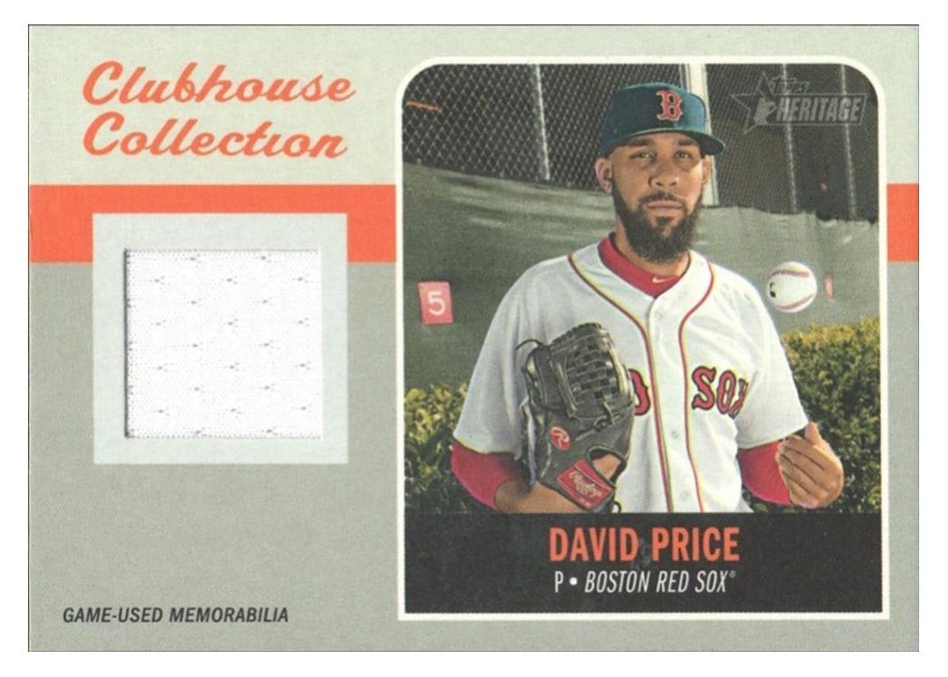 2019 Topps Heritage Clubhouse Collection Relics David Price #DP card
