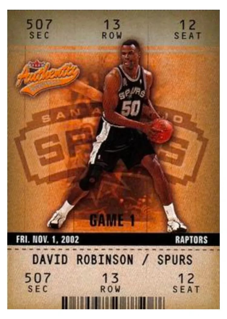 2002 Fleer Authentix David Robinson #36 card