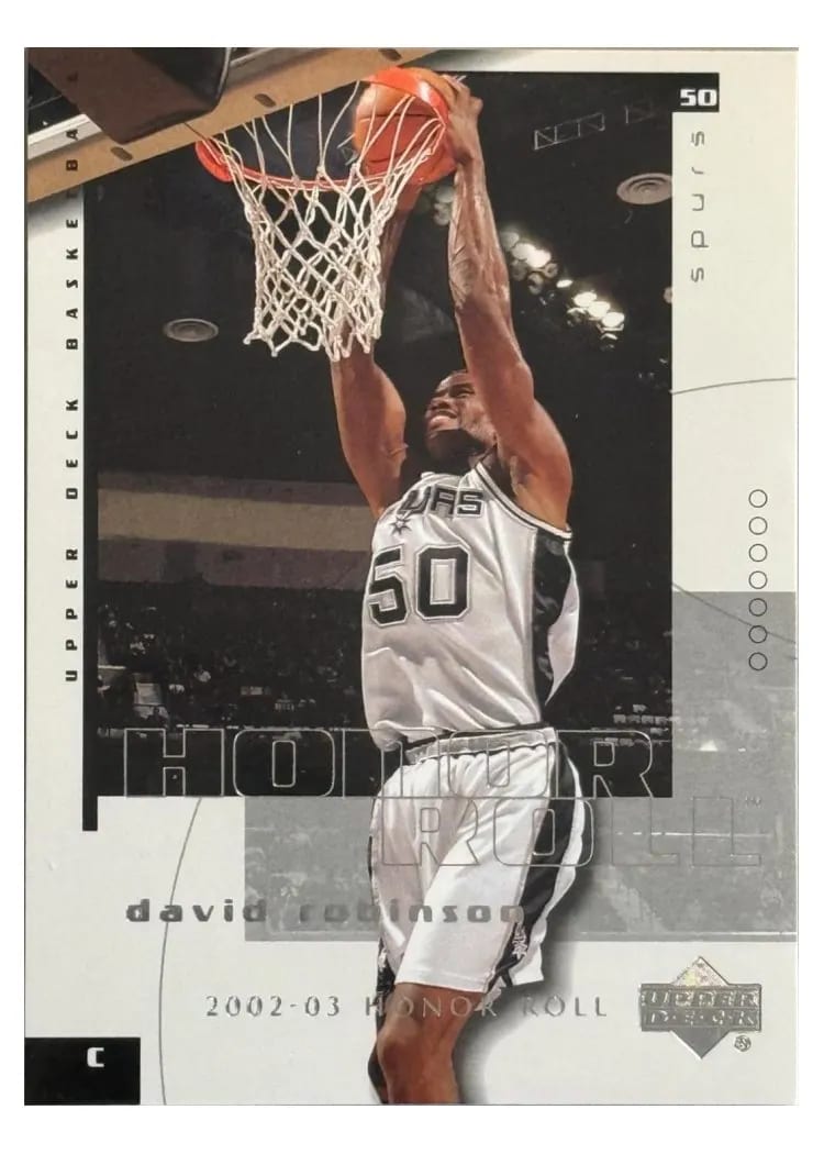 2002 Upper Deck Honor Roll David Robinson #75 card