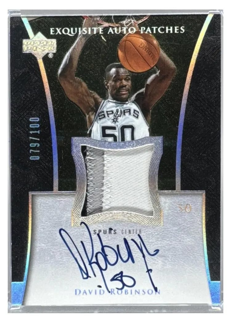 2004 Upper Deck Exquisite Collection Patch Autograph David Robinson #AP-DR card