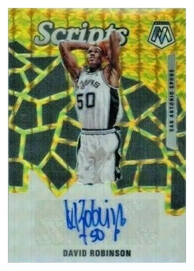 2019 Panini Mosaic Scripts David Robinson #SC-DRB card