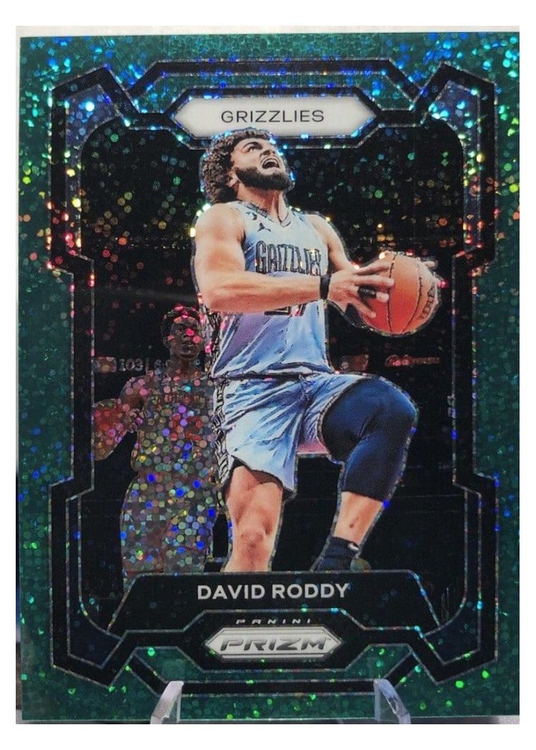 2023-24 Panini Prizm Base Set David Roddy Green Sparkle #267 card