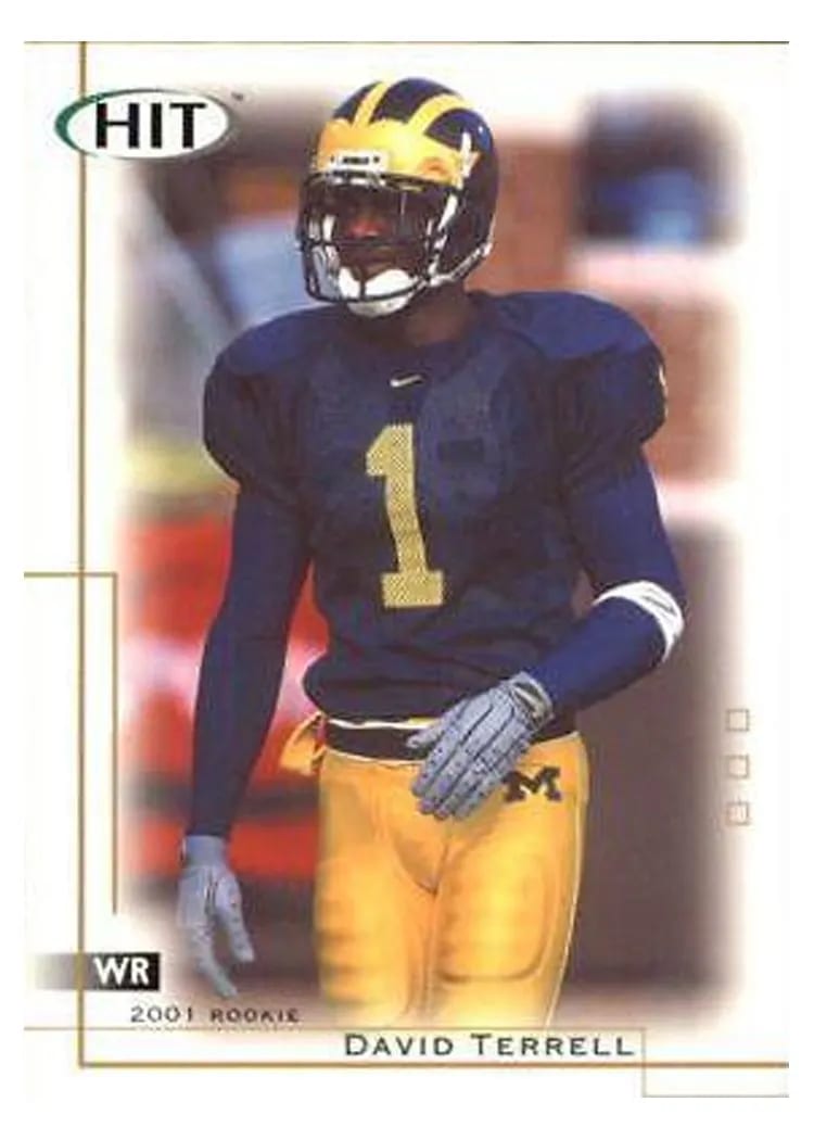 2001 Sage Hit David Terrell #1 card