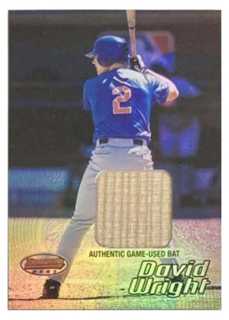 2002 Bowman's Best David Wright Game Bat #113 card