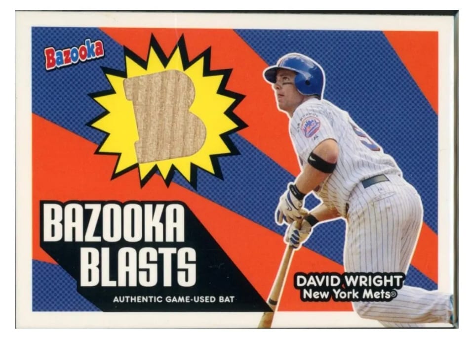 2005 Bazooka Blasts Bat Relics David Wright #BB-DW card