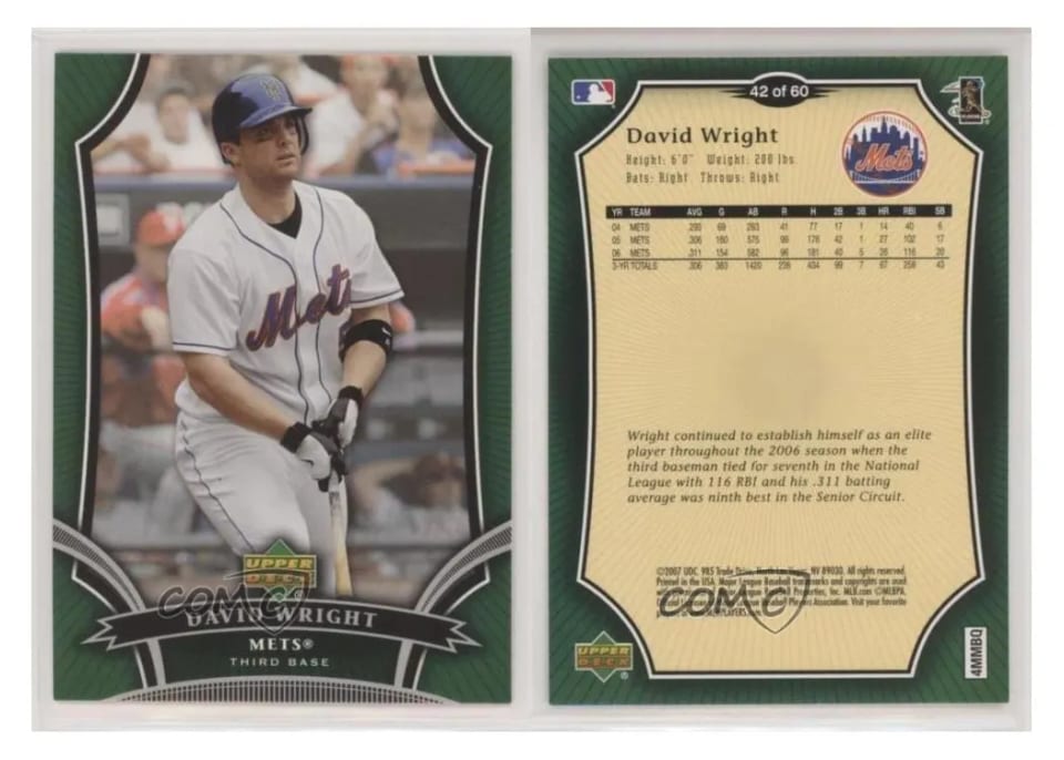 2007 Upper Deck Holiday Inn David Wright #42 card