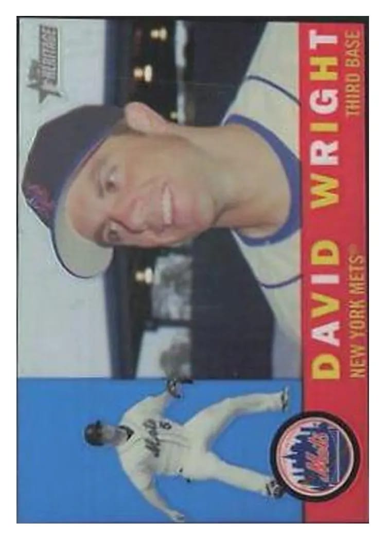 2009 Topps Heritage Chrome David Wright Black Border Refractor #C20 card