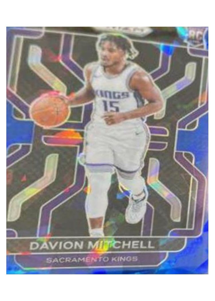 2021-22 Panini Prizm Base Set Davion Mitchell Blue Ice Prizm #312 card