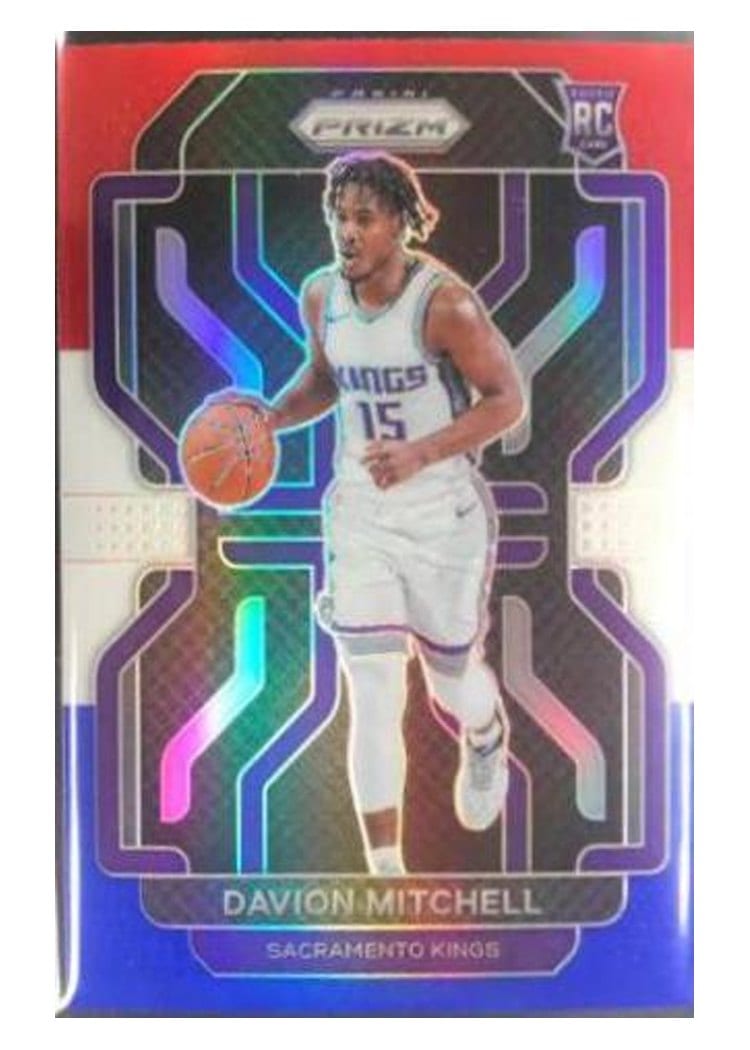 2021-22 Panini Prizm Base Set Davion Mitchell Red Blue Purple Choice Prizm #312 card