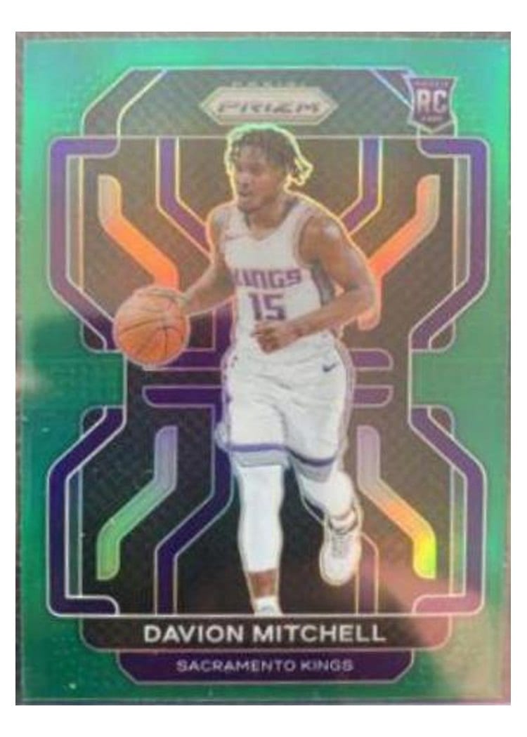 2021-22 Panini Prizm Base Set Davion Mitchell Green Prizm #312 card