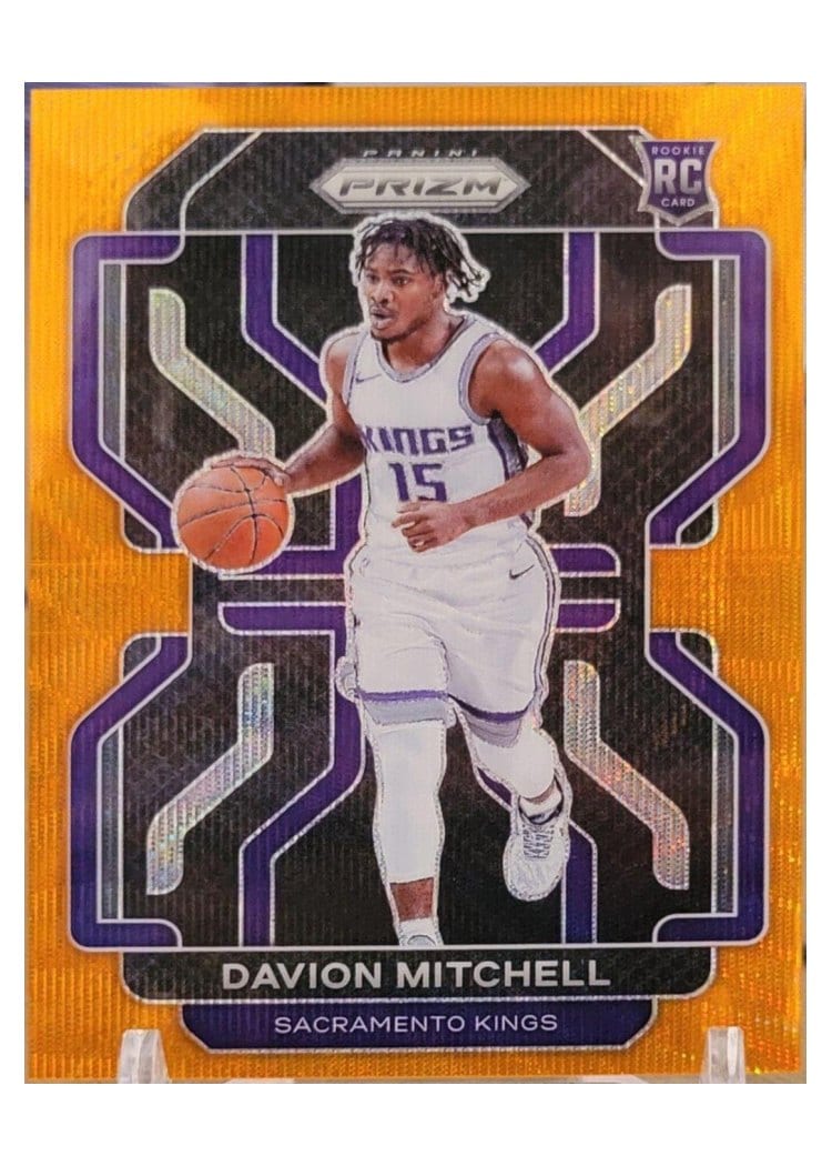 2021-22 Panini Prizm Base Set Davion Mitchell Orange Wave #312 card