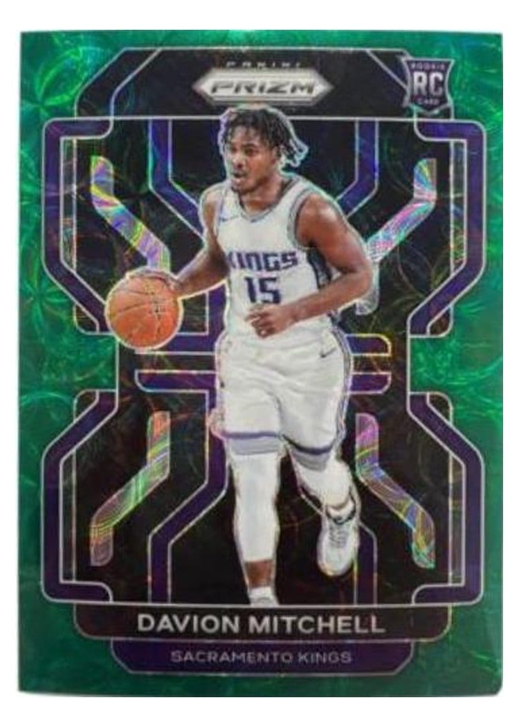 2022-23 Panini Prizm Base Set Davion Mitchell Choice Green Prizm #136 card