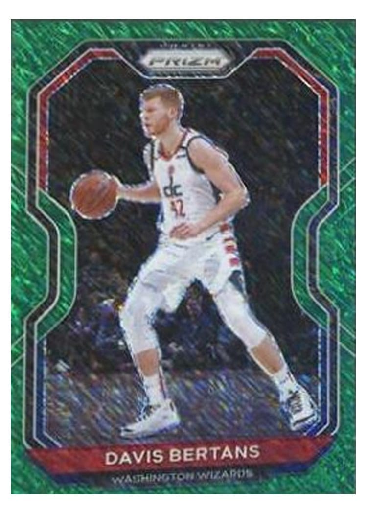 2020-21 Panini Prizm Base Set Davis Bertans Green Shimmer Prizm #98 card