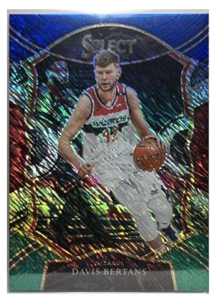 2020-21 Panini Select Base Set Davis Bertans Blue White Green Shimmer #28 card