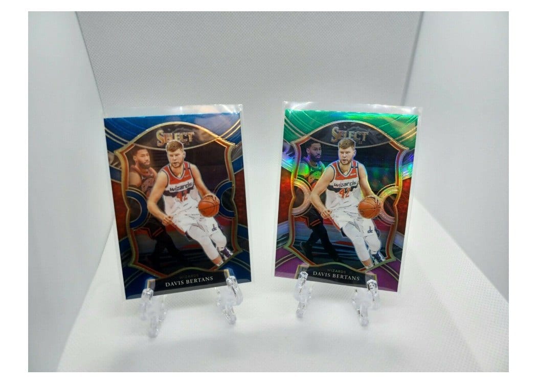 2020-21 Panini Select Base Set Davis Bertans Green White Purple #28 card