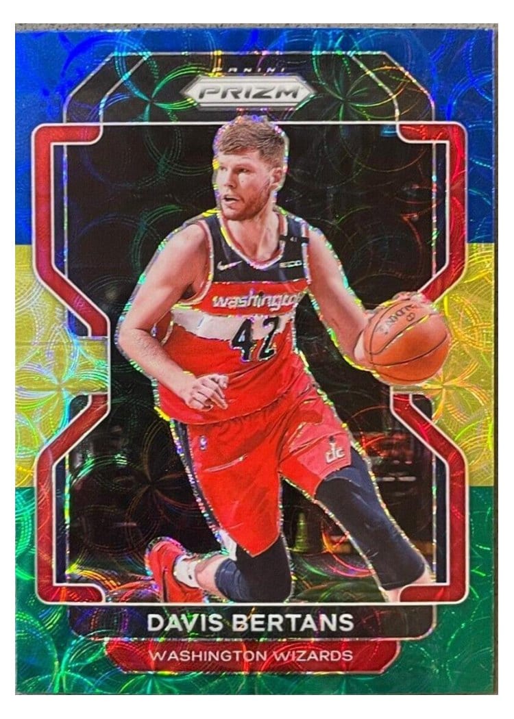 2021-22 Panini Prizm Base Set Davis Bertans Blue Yellow Green Choice Prizm #23 card