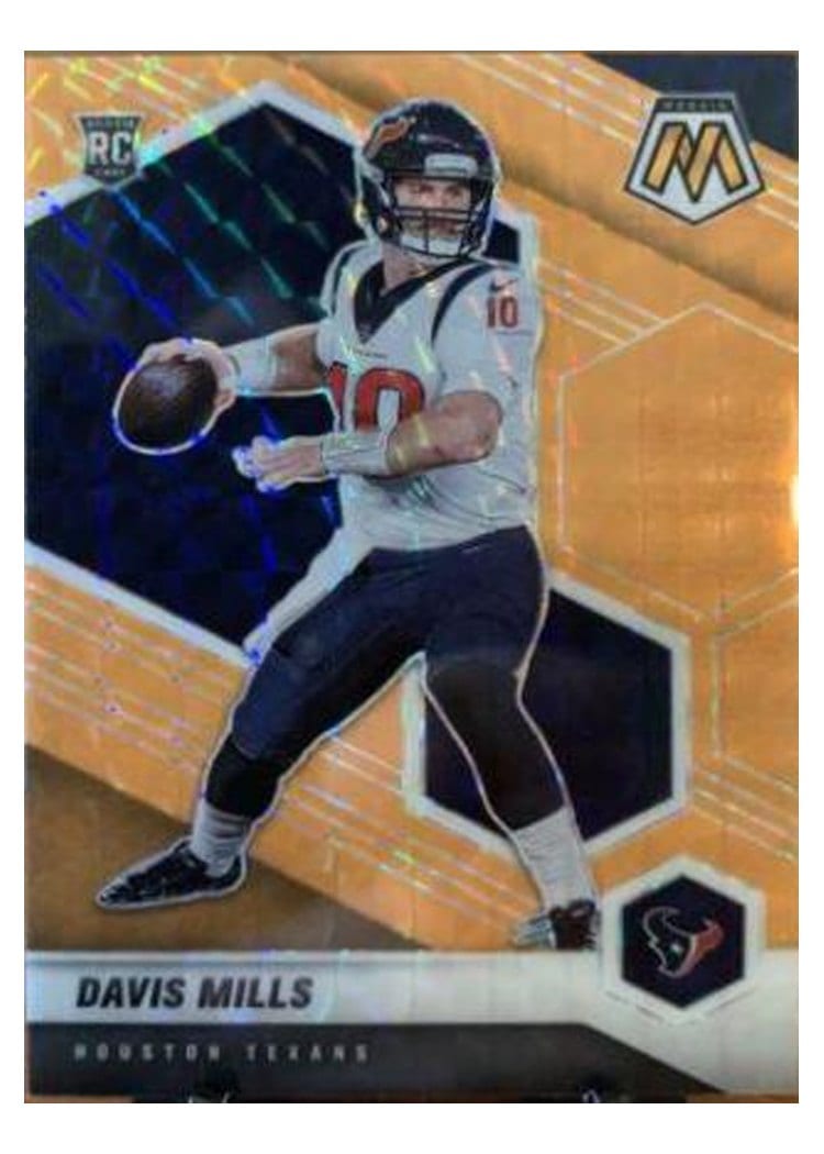 2021 Panini Mosaic Base Set Davis Mills Orange Fluorescent #322 card