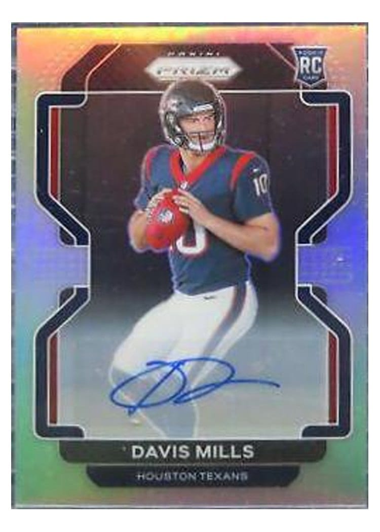 2021 Panini Prizm Base Set Davis Mills Autograph Silver Prizm #352 card