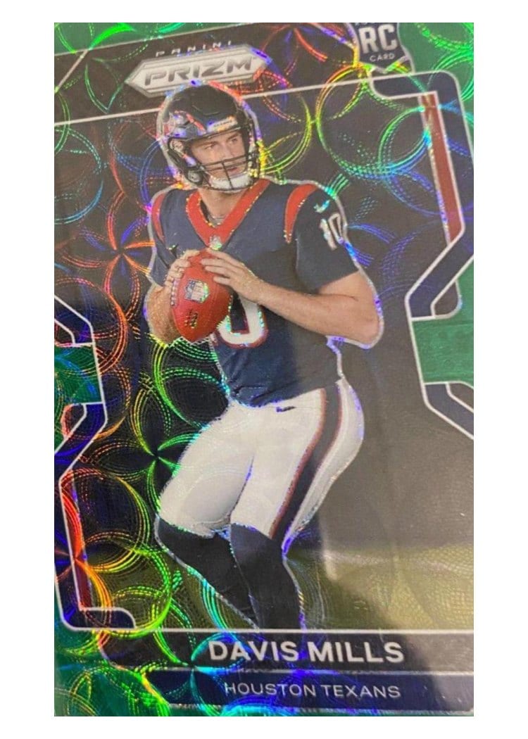 2021 Panini Prizm Base Set Davis Mills Green Scope Prizm #352 card