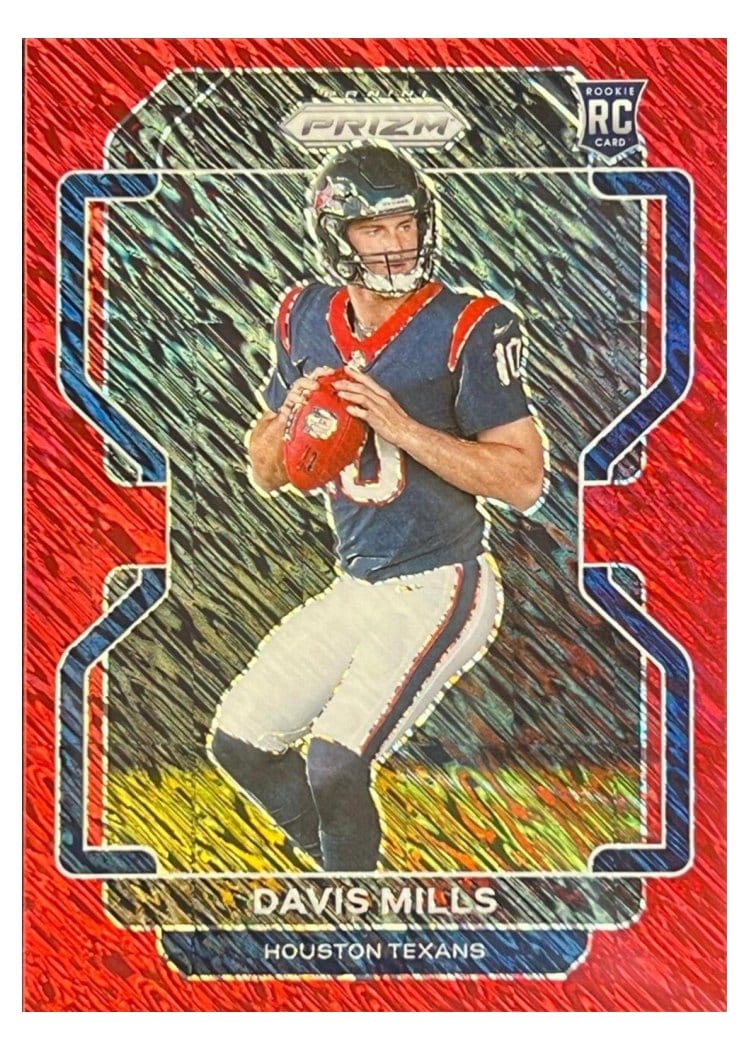 2021 Panini Prizm Base Set Davis Mills Red Shimmer #352 card